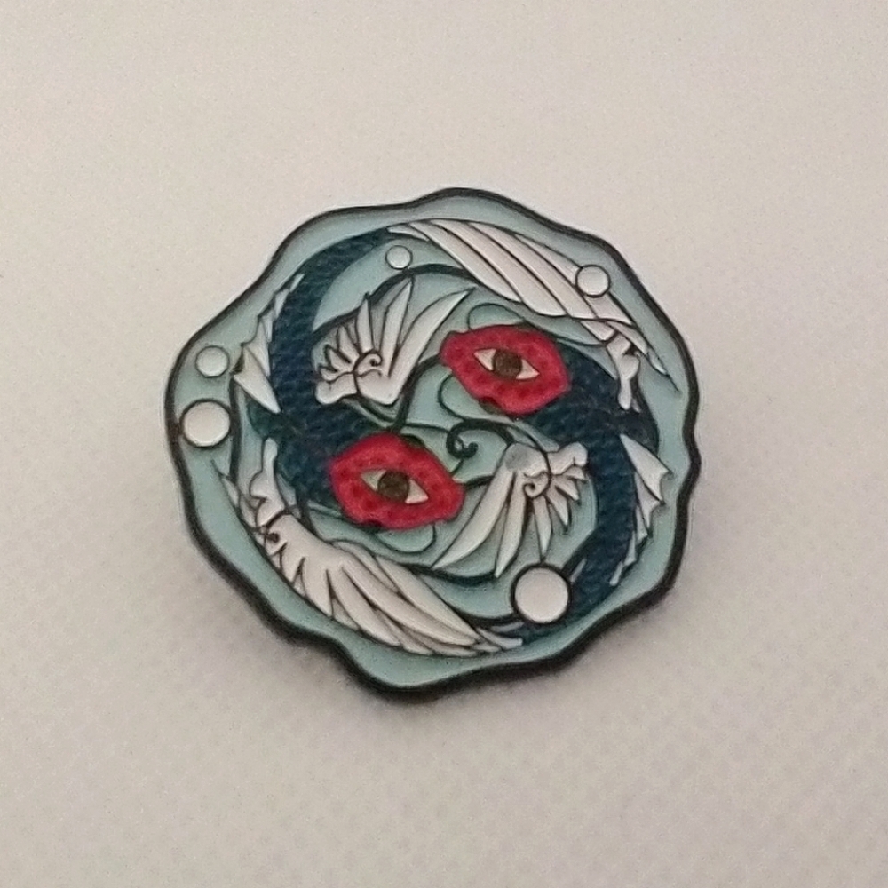 🧁 3/$30 Weird Big-Eyed Fish Yin Yang Enamel Pin NEW
